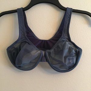 Sheer blue/purple sparkle underwire bra